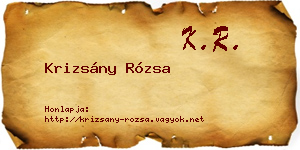 Krizsány Rózsa névjegykártya