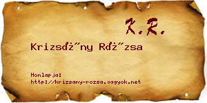 Krizsány Rózsa névjegykártya
